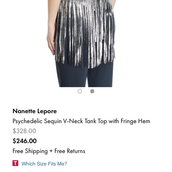 NEW! Nanette Lepore "Psychedelic" metallic sequin top with fringe hem - Picture 9 of 9